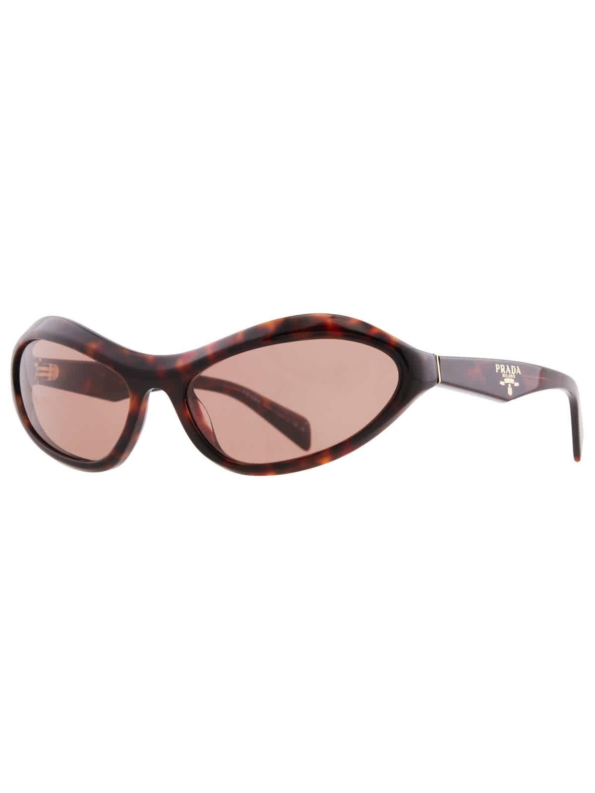 Prada Brown Irregular Ladies Sunglasses #265144p18b